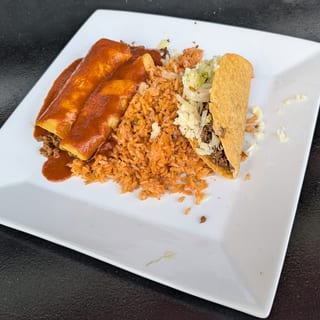 1 Taco, 2 Enchiladas, and Rice Combination
